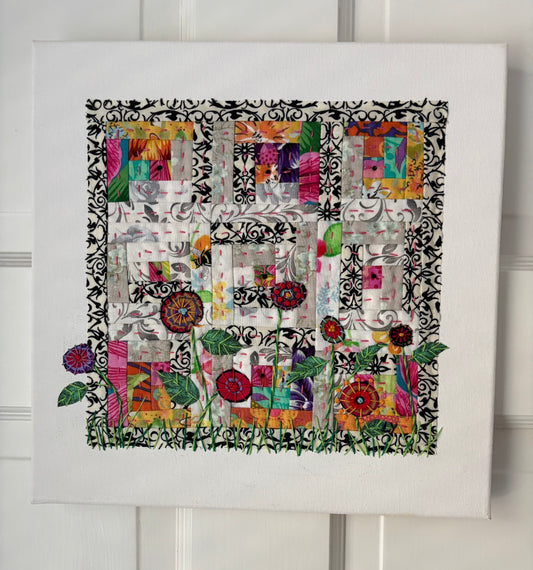 Mini Log Cabin 9-Patch with Flowers