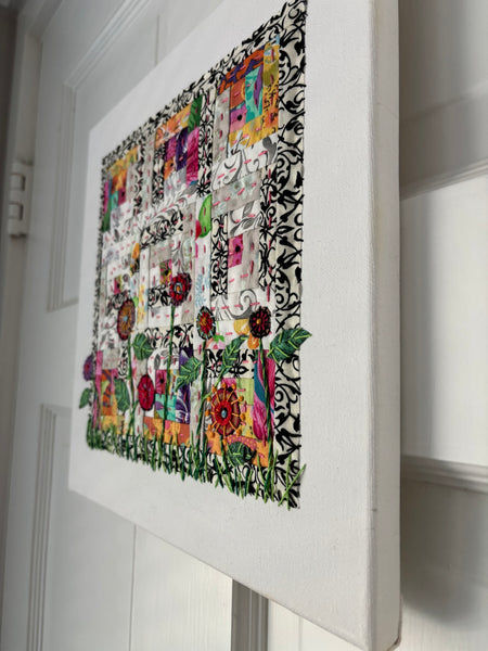 Mini Log Cabin 9-Patch with Flowers