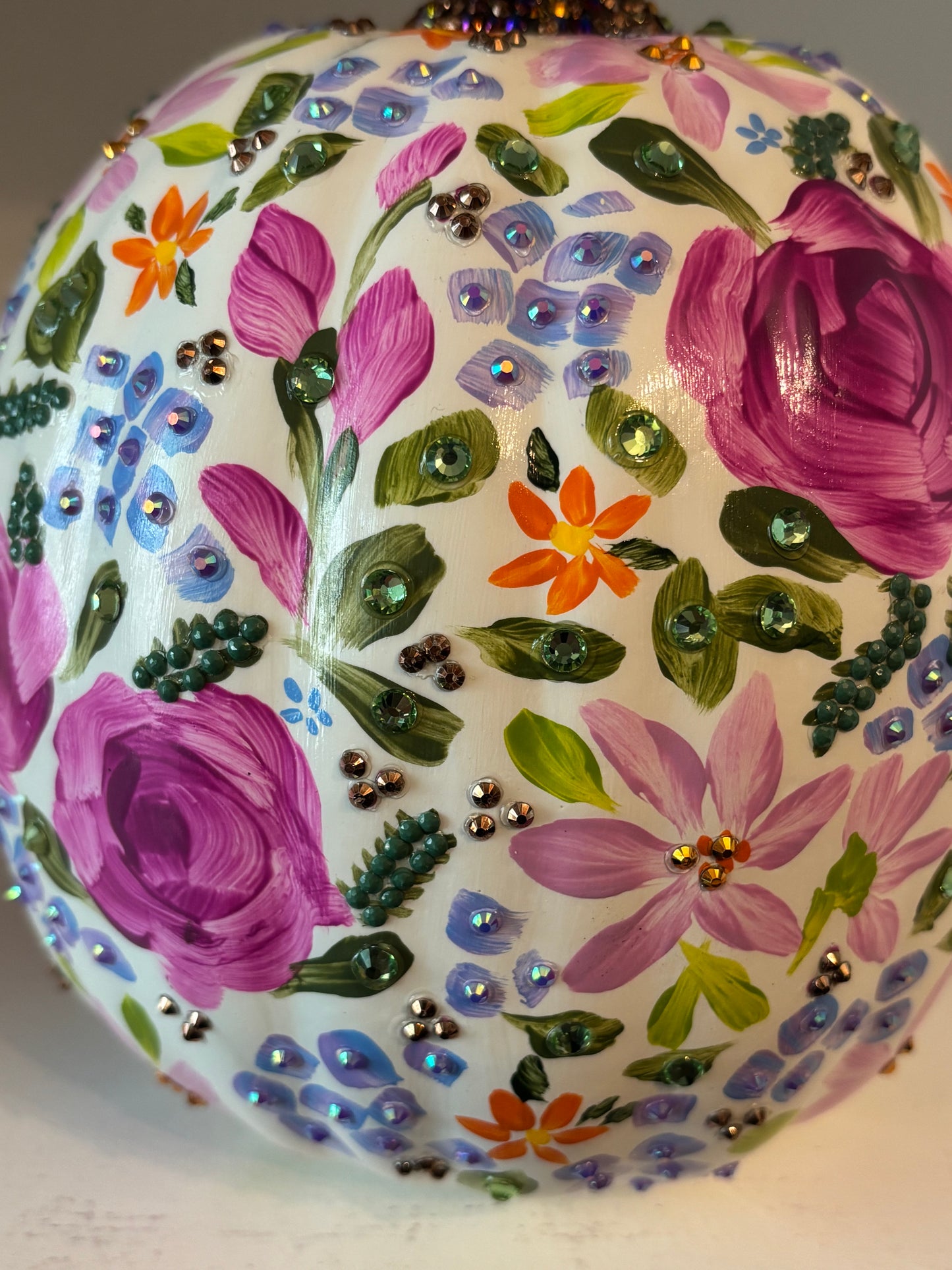 Bejeweled pumpkin - floral pattern