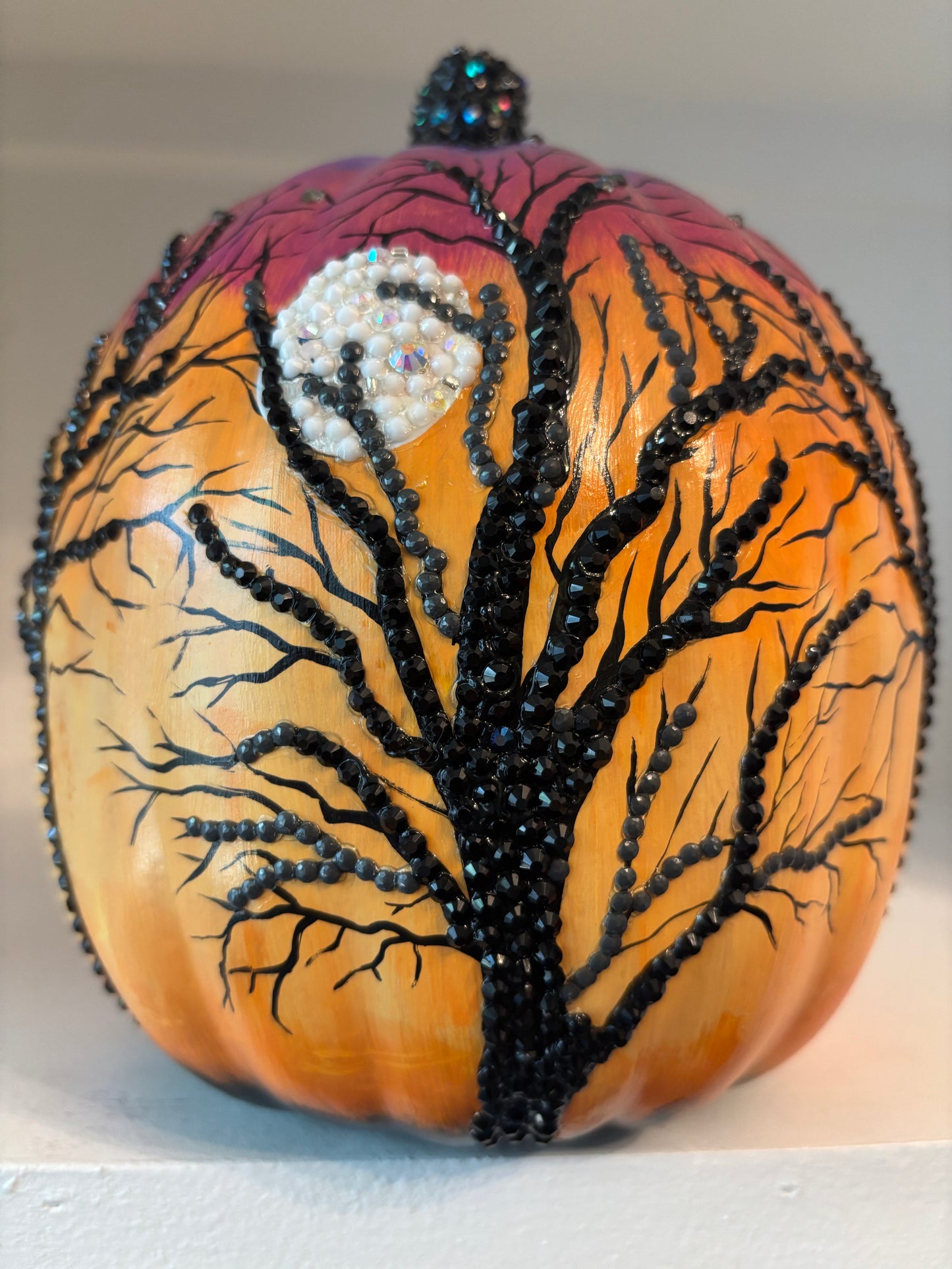 Bejeweled pumpkin with trees