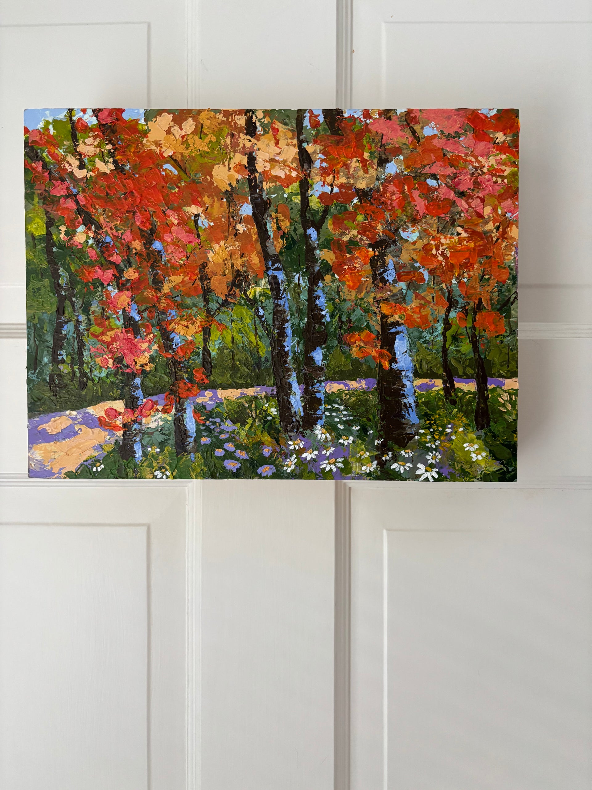 鉛筆画「Amber in autumn」　B5大サイズ AMBER AUTUMN TRAIL - UNIQUE Hand-painted ONE-OF-A-KIND ORIGINAL