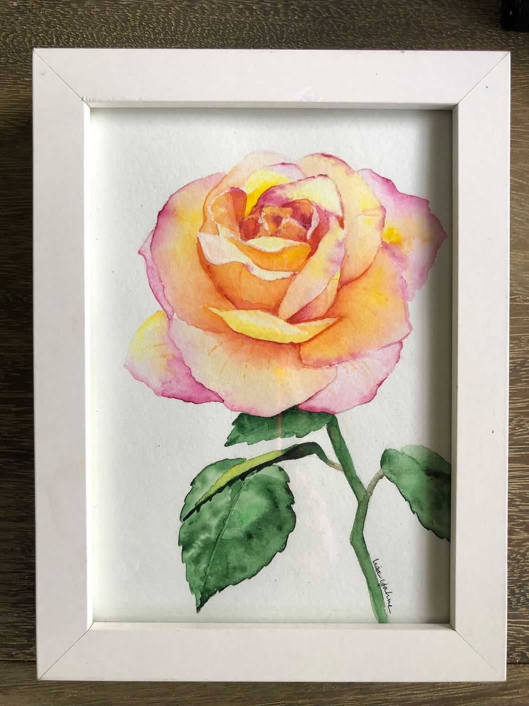 Watercolor peace rose